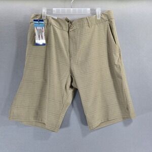 Hang Ten Mens Hybrid Shorts Tan 4-Way Stretch Quick Dry Size 36 New NWT